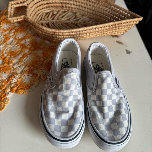 Classic Slip-On Checkerboard Shoe Atmosphere Grey Mens 5 Women’s 6.5 - Picture 4 of 5